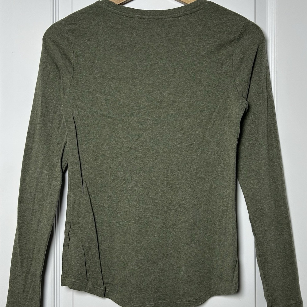 Eddie Bauer Cotton Blend Green Long Sleeve T-Shirt Granola Girl Gorpcore Style - Picture 2 of 2